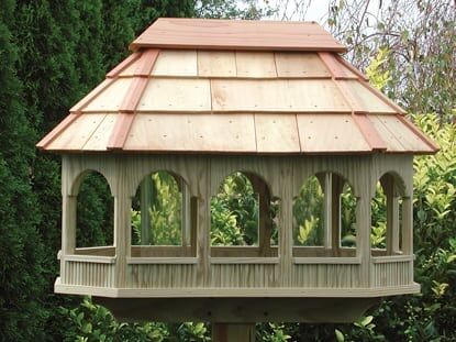 TOBF2023GazeboFeeder gazebo birdfeeders - Large Oval Treated Gazebo Birdfeeder TO-2023
