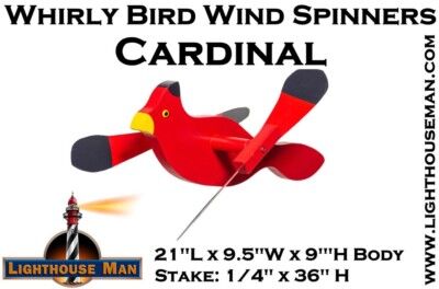 Whirlybirds Whirligigs Wind Spinners Cardinal