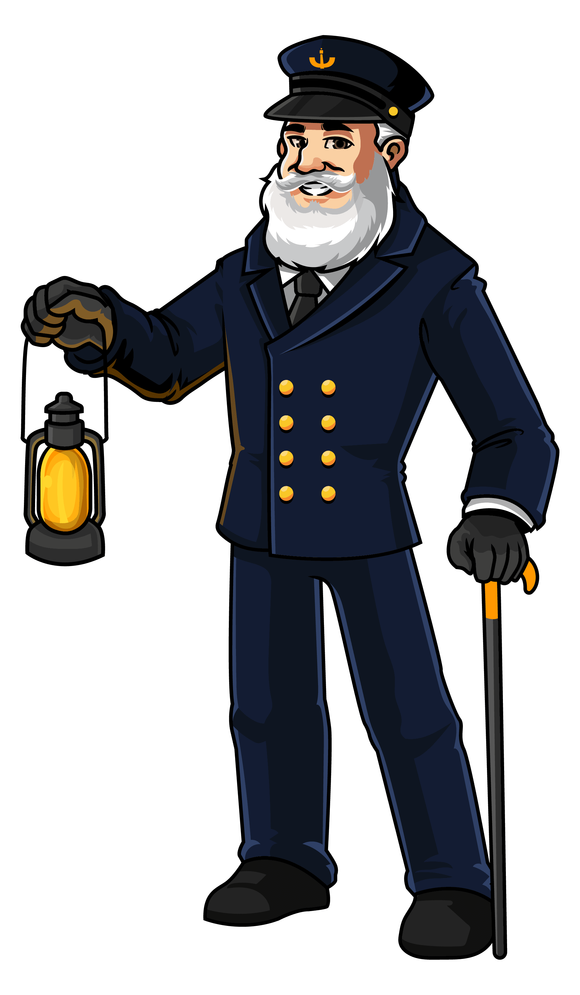 Mascot Lighthouse Man Logo Standing