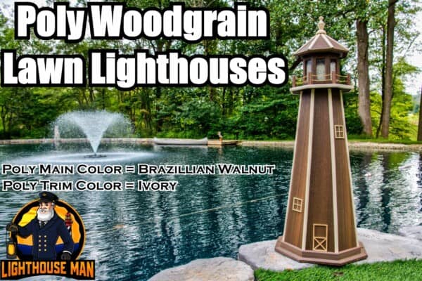 Poly Woodgrain Lawn Lighthouse 